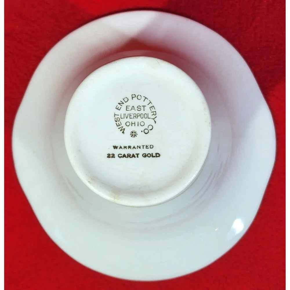 West End Pottery Co. ~ East Liverpool Ohio ~ 22 Caret Gold